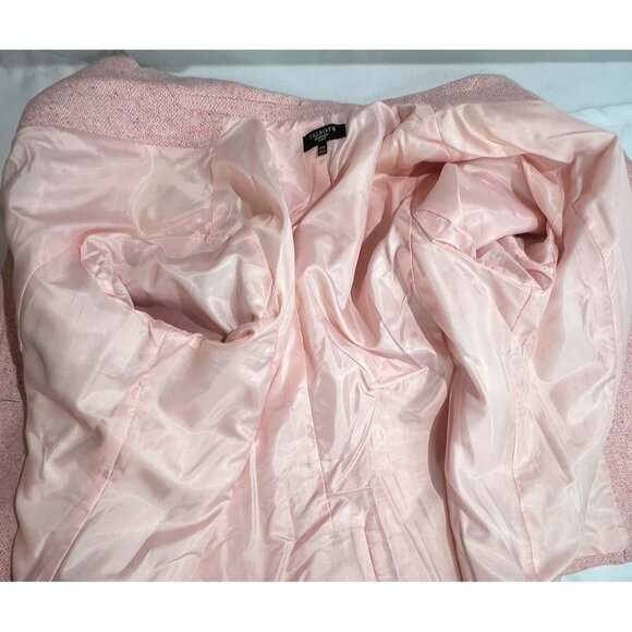 Talbots Womens Tweed Blazer Jacket Size 24W Pink Wool Blend Two Button Office - Picture 10 of 13